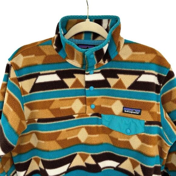 Patagonia Synchilla Snap T Guatemalan Tango Brown Fleece Pullover Jacket Medium - Picture 3 of 8
